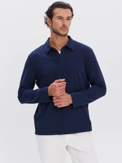 Повседневный базовый лонгслив поло