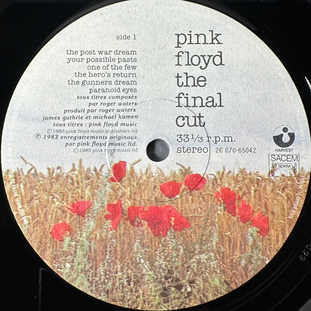 Pink Floyd ‎– The Final Cut (Франция 1983г.)