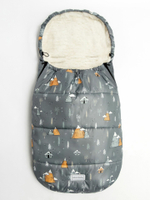 Конверт зимний меховой AMAROBABY Snowy Travel Горы, серый, 105 см.