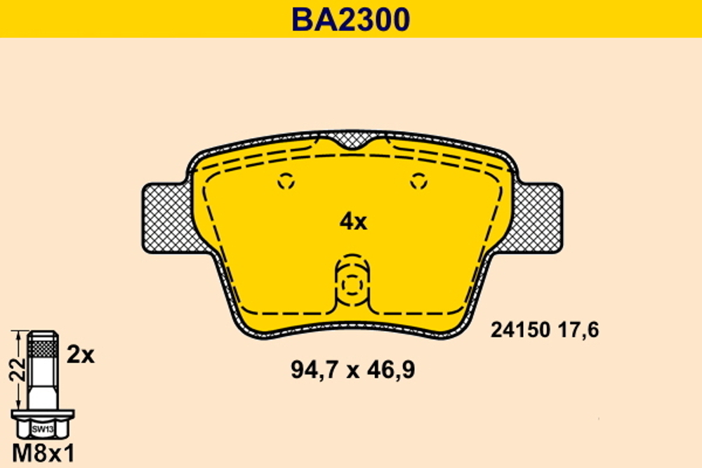 BARUM - BA2300-BAU - Brake Pad Set, disc brake