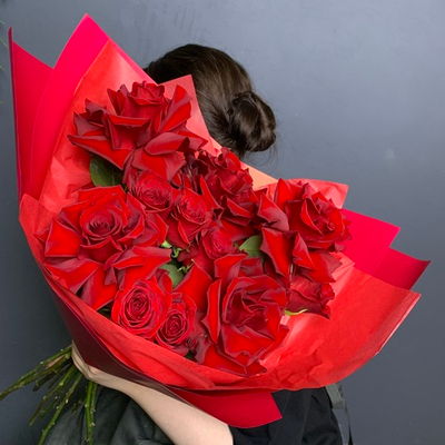 Букет "Богема Рэд" (роза красная)