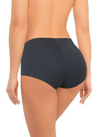 Высокие бесшовные трусики-слипы без рисунка (Размер: XL) (Цвет: черный)