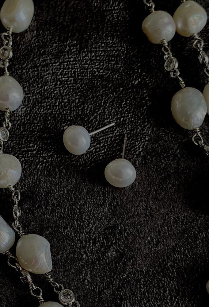 Пусеты речной жемчуг