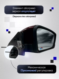 Зеркала ваз 2108-2109 2113-2115 Механика Без обогрева