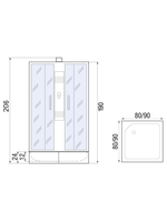 Душевая кабина RIVER NEVA Б/К 80/24 MT  80x80x210 10000001285 Универсальная Квадратная