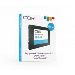 CBR SSD-480GB-2.5-ST21, Внутренний SSD-накопитель, серия "Standard", 480 GB, 2.5", SATA III 6 Gbit/s, Phison PS3111-S11, 3D TLC NAND, R/W speed up to 550/500 MB/s, TBW (TB) 400