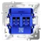 Розетка акустическая встраиваемая VOLTUM S70 4-местная, (белый глянцевый) vls060301