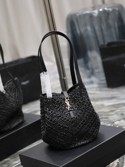 Saint Laurent Panier Small in Raffia