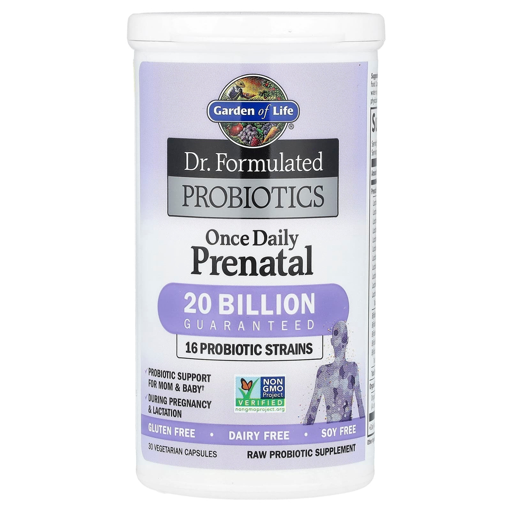 Garden of Life, Dr. Formulated, пробиотики, для приема один раз в день во время беременности (хранение в холодильнике не требуется), 30 вегетарианских капсул