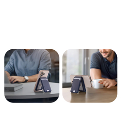 Магнитная подставка картхолдер синего цвета от Dux Ducis, серия Neva Series Magnetic Wallet Stand
