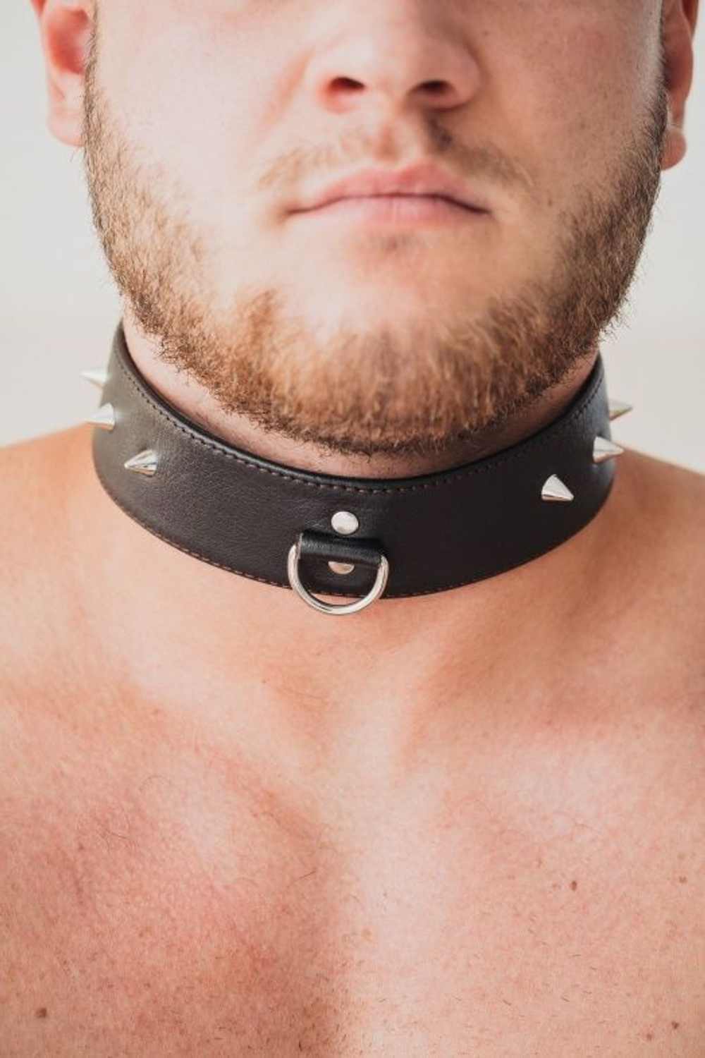 Коричневый кожаный ошейник увеличенного размера (Цвет: коричневый)