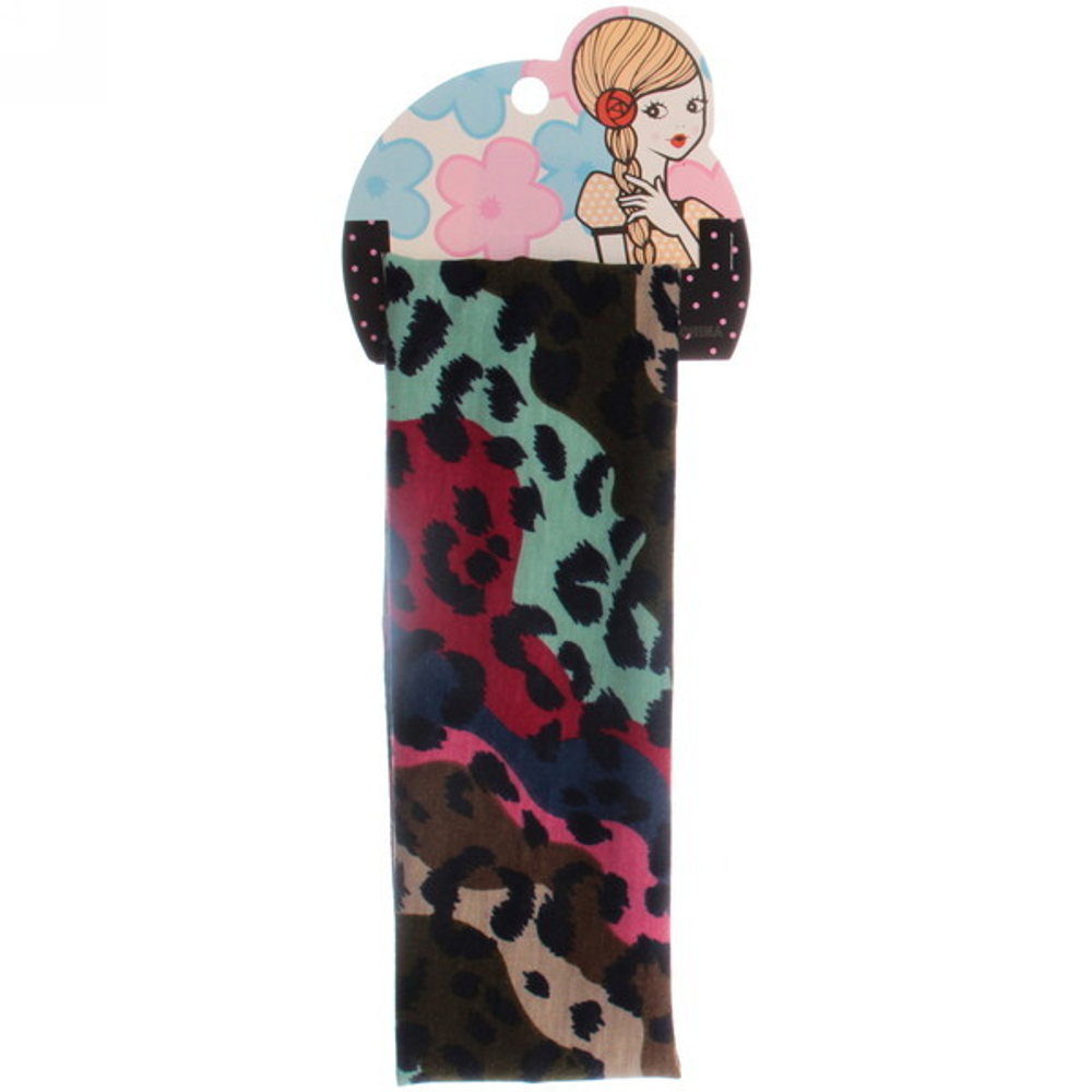 Повязка на голову «Britney Room», принт крупный леопард, микс 6 цветов, 20*7см