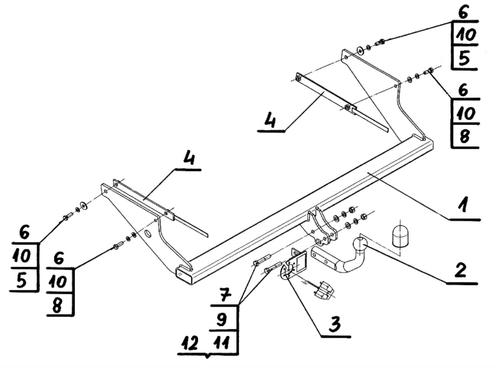 Фаркоп на Ford Focus II универсал 03/2005-02/2008 (требуется подрезка бампера), 03/2008-04/2011 (без подрезки бампера) (паспорт и сертификат в комплекте)(без электрики) Steinhof.F-238