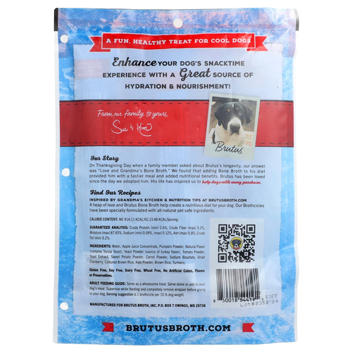 Brutus Bone Broth, Brothcicles, для взрослых собак, с индейкой, 6 тюбиков по 59 мл (2 жидк. унции)