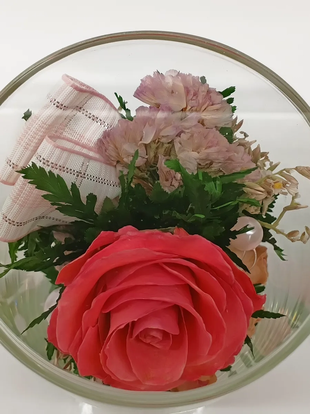 натуральные цветы в стекле, вакуум