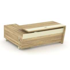 Corner Стол руководителя с тумбой COR.SRT-18 (R) Гикори Песочный/Ваниль/Металл Ваниль 1800*1800*750