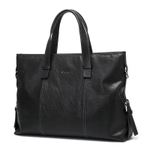 GOLF Cow Leather With Synthetic Leather 13.3 Inches Laptop Bag, Portable, One Shoulder Briefcase Large Men"s Black