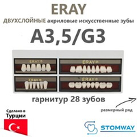 Eray (гарнитур 28 зубов, A3,5/G3) зубы искусственные акриловые двухслойные