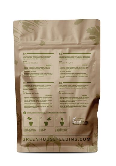 Удобрение органическое для стадии вегетации Green House Powder Feeding BioGrow 0,5 кг