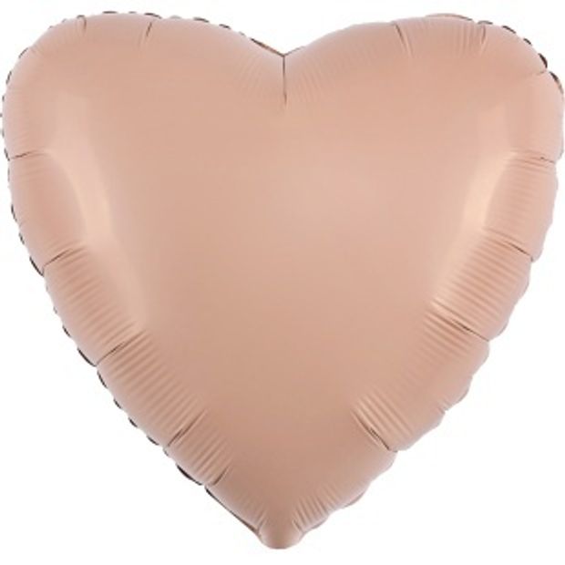 F Шар 32'' / 82 см сердце Винтажная роза, Матовый (БГ-70)