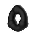 Черное эрекционное кольцо с 3 шариками