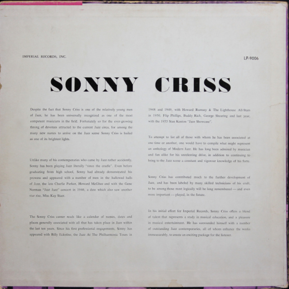 Sonny Criss / Jazz - U.S.A. (LP)