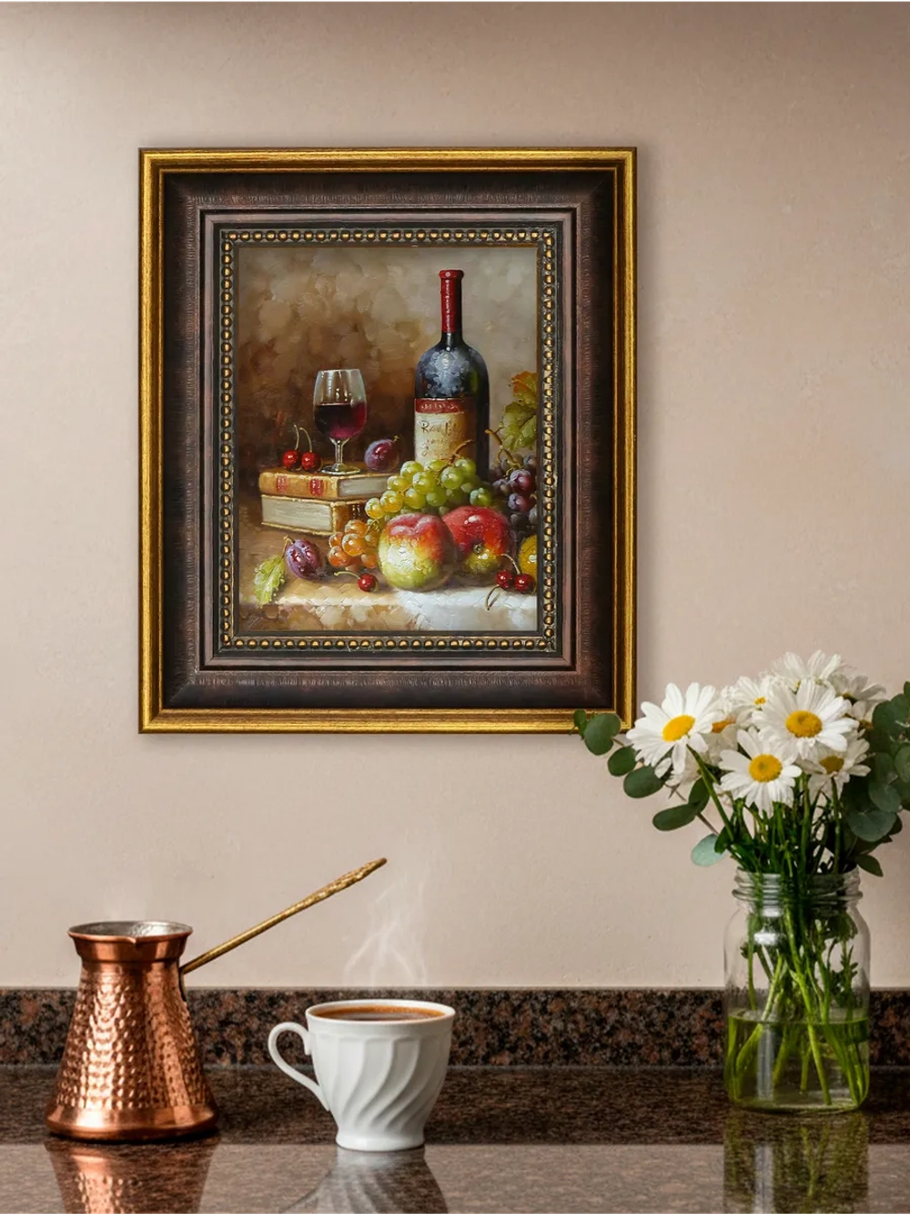 Картина настенная интерьерная в багетной раме 18*21 см