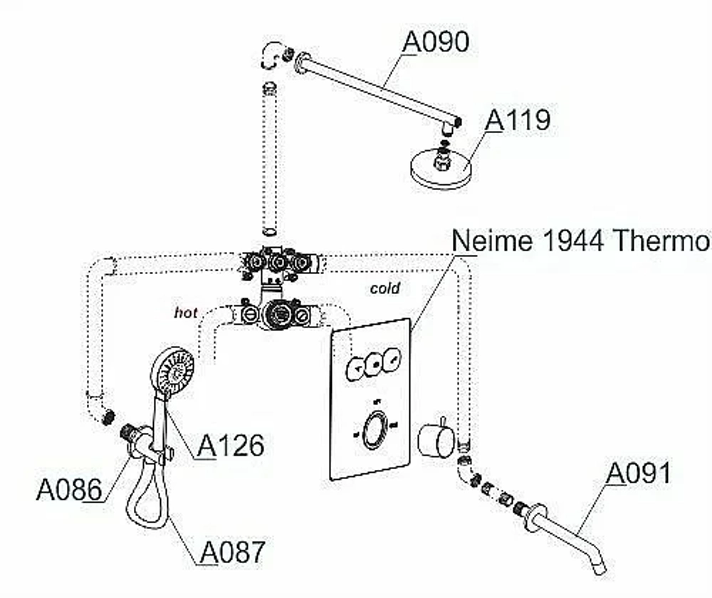 Душевая система WasserKRAFT Neime 1900 A171919