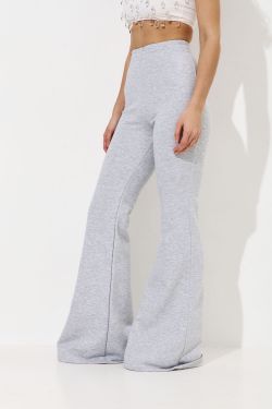 Джоггеры клеш цвета серый меланж
