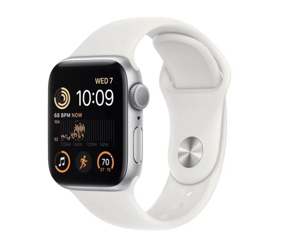 Умные часы Apple Watch Series SE Gen 2 40 мм Aluminium Case GPS, silver/white Sport Band (M/L)