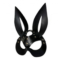 Кожаная черная маска Зайка БДСМ Арсенал Miss Bunny 68013