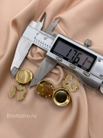 Накладки на пуговицы золотистые камень луна (клипсы)