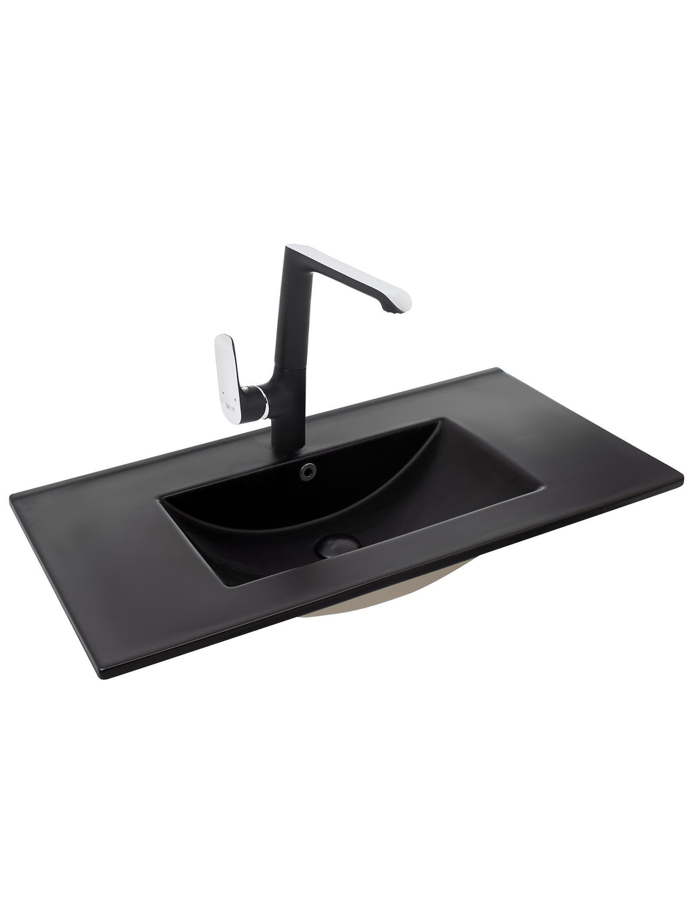 Раковина врезная (матовая черная) WeltWasser WW  DEILBACH 7506-100 MT- BL 1010х470х180