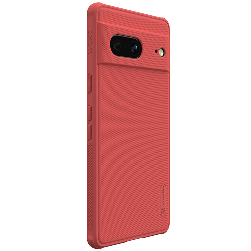 Усиленный чехол красного цвета от Nillkin для Google Pixel 7, серия Super Frosted Shield Pro, двухкомпонентный