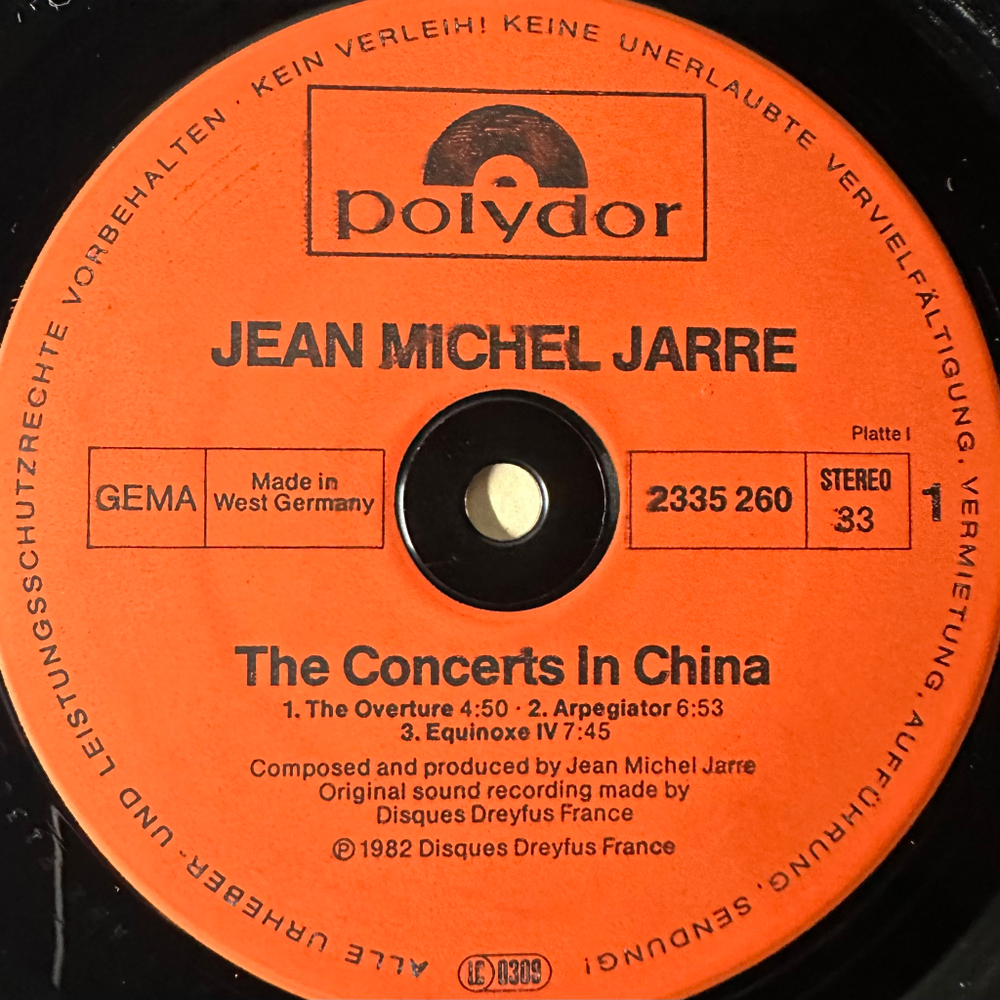 Jean-Michel Jarre ‎– The Concerts In China 2LP (Германия 1982г.)