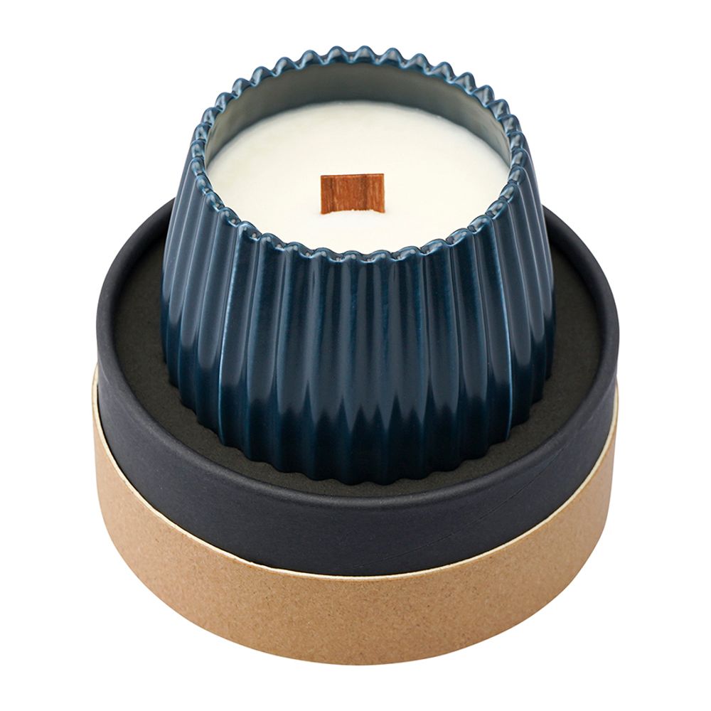 Свеча ароматическая с деревянным фитилём Hugs and Cookies из коллекции Edge, синий, 60 ч