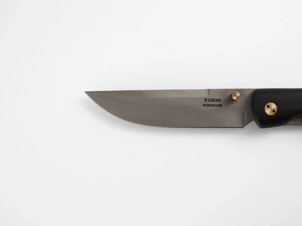 Складной нож "Гриф", сталь Х12МФ, рукоять черный мореный граб