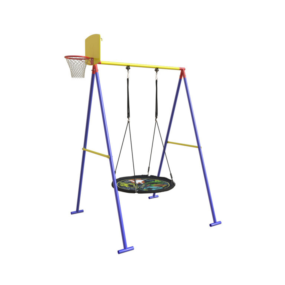 Стойка качелей универсальная , качели-гнездо + щит (синий)