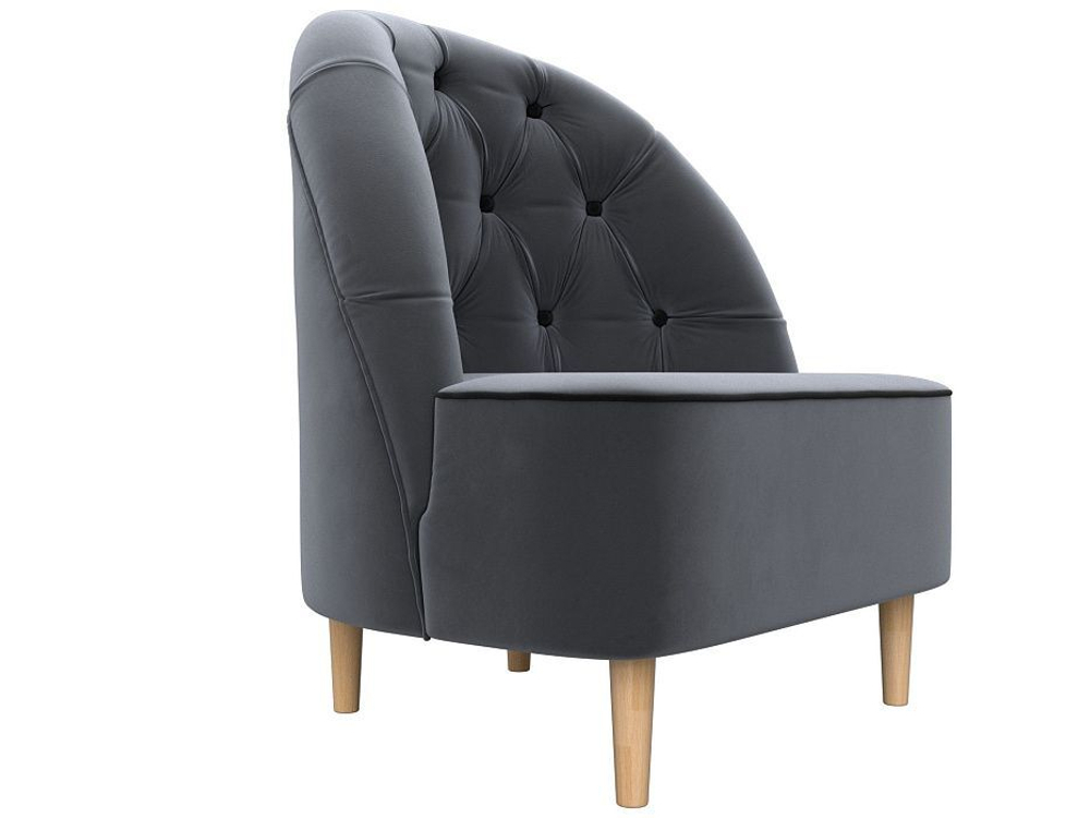 Кресло Амиса, Серый\Черный, Велюр, 110043