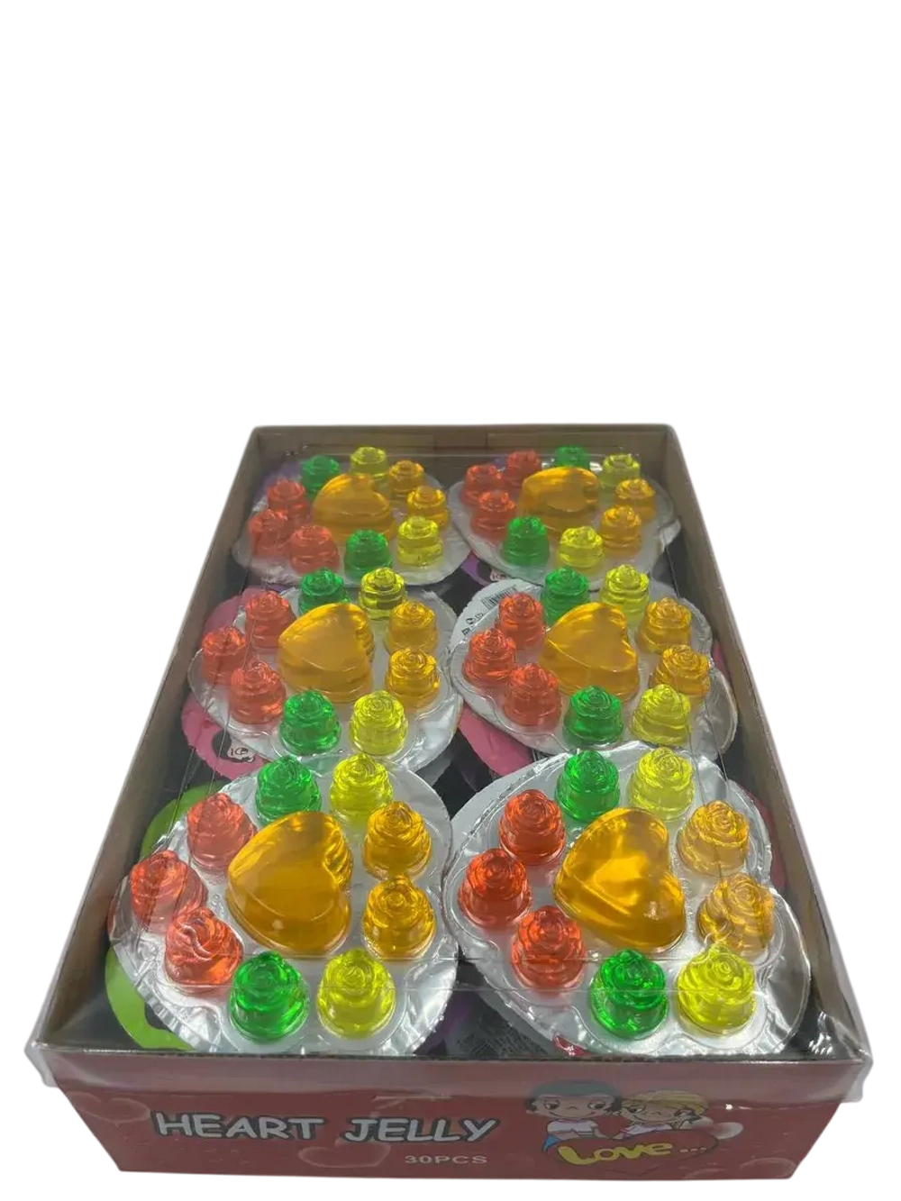 Фруктовое желе в форме сердца и роз, Love