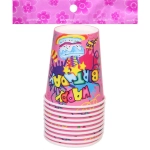 Стакан бумажный 0,2л в наборе 10 шт «HAPPY B-DAY!», Розовый