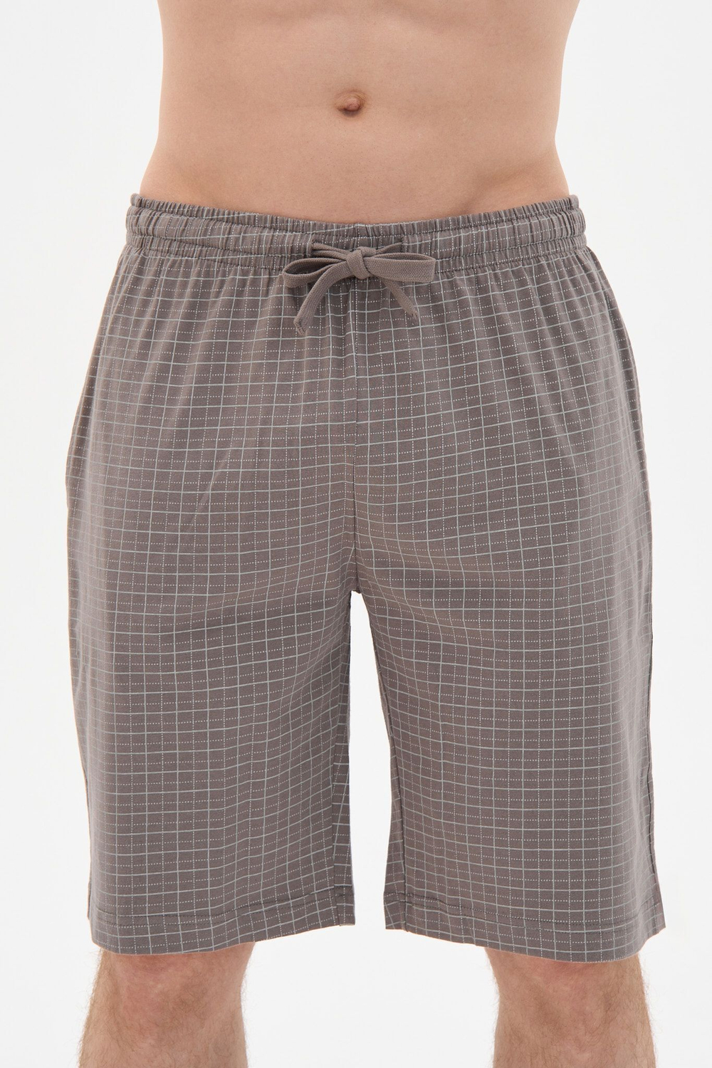 Мужские домашние шорты с поясом на завязках (Размер: XXL) (Цвет: бежевый)