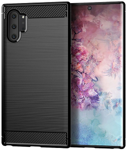 Чехол для Samsung Galaxy Note 10+ цвет Black (черный), серия Carbon от Caseport