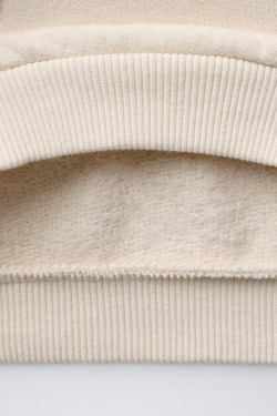 ZARA ТОЛСТОВКА С ВЫШИТЫМИ СЕРДЦАМИ, ЭКРЮ