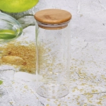 Банка для продуктов стеклянная 400мл «Хай-Тек» с бамбуковой крышкой 6,5*15см