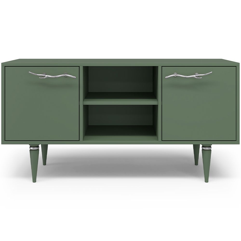 Тумба под ТВ Арт Колор matte 117см Классик Сильвер Зеленый нефрит матовый