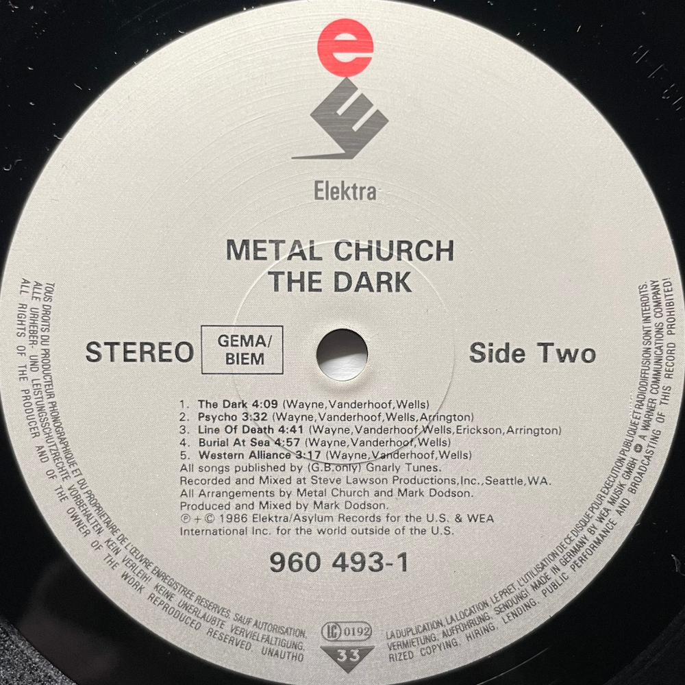 Metal Church ‎– The Dark (Германия)