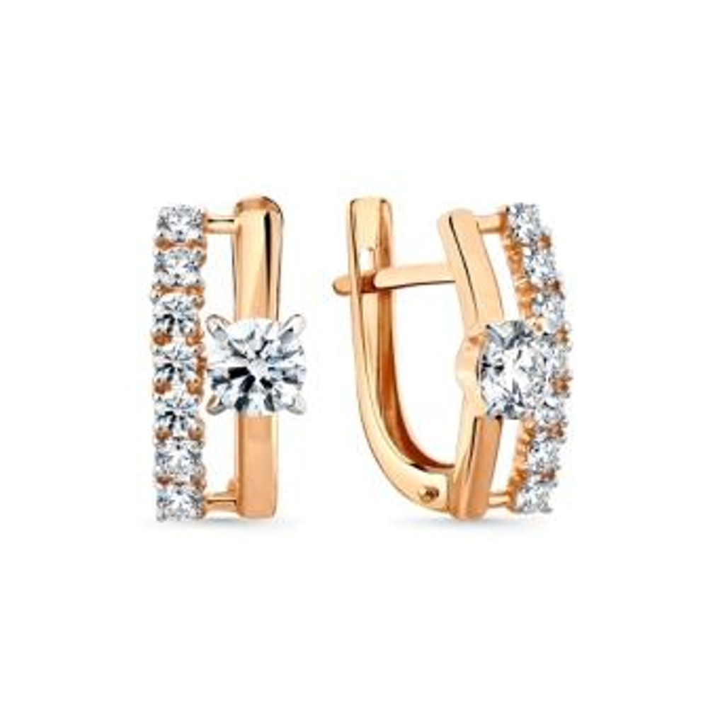 Серьги из золота с фианитами