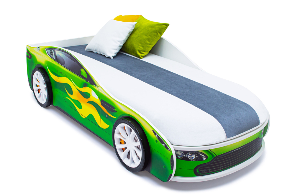 Кровать с матрасом Бельмарко Бондмобиль зеленый