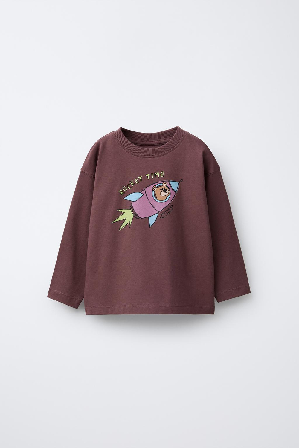 ZARA ФУТБОЛКА С АНИМАЛИСТИЧЕСКИМ ПРИНТОМ, ЛИЛОВЫЙ